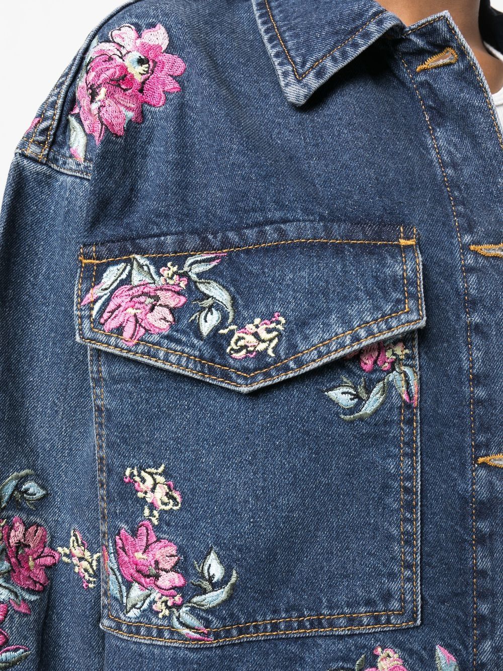 Blugirl Floral-embroidery Denim Jacket - Farfetch