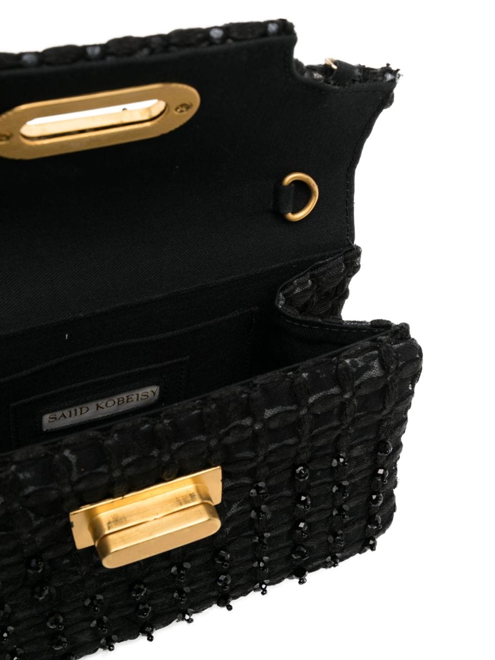 Shop Saiid Kobeisy Crystal-embellished Clutch Bag In Black