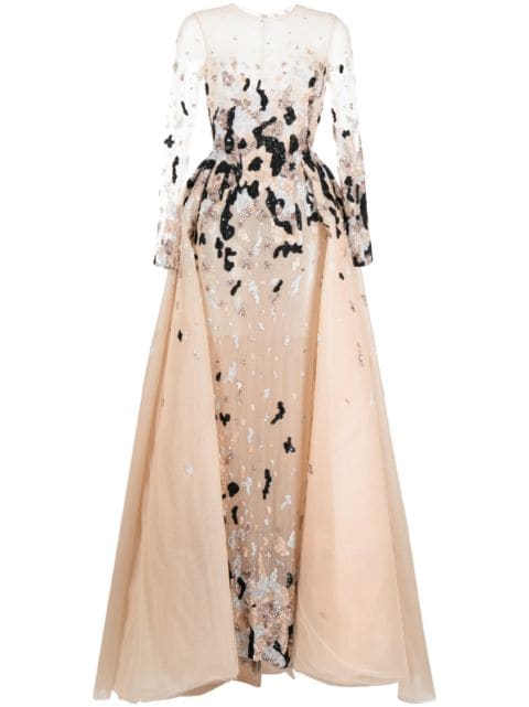 Saiid Kobeisy vestido de fiesta bordado con mostacillas