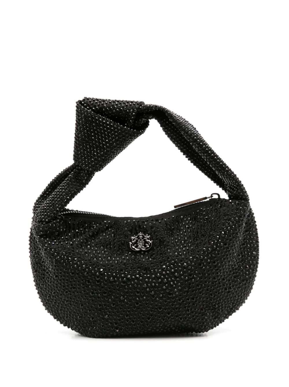 Isla crystal-embellished logo shoulder bag - Black