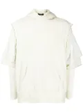 Undercover layered-sleeve cotton hoodie - Neutrals