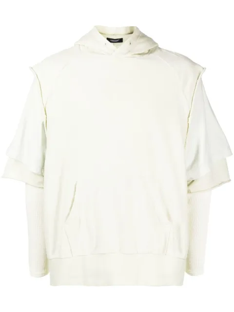 Undercover layered-sleeve cotton hoodie