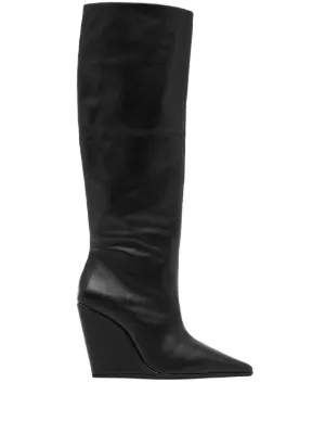 Lauren Ralph Lauren レザーロングブーツ | ブラック | FARFETCH JP