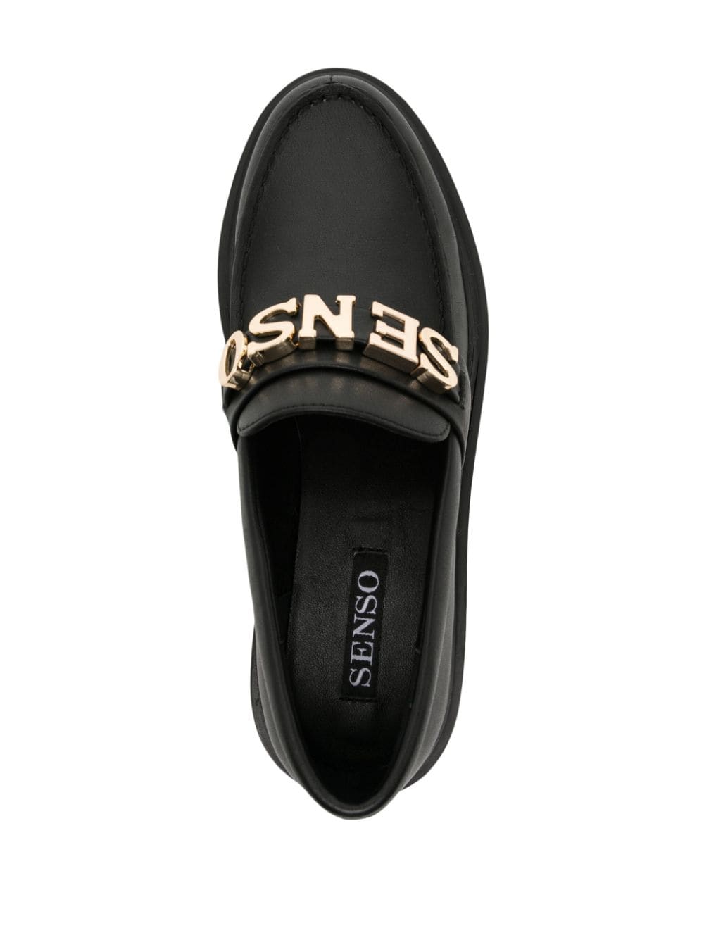 Shop Senso Monty I Logo-plaque Leather Loafers In Black