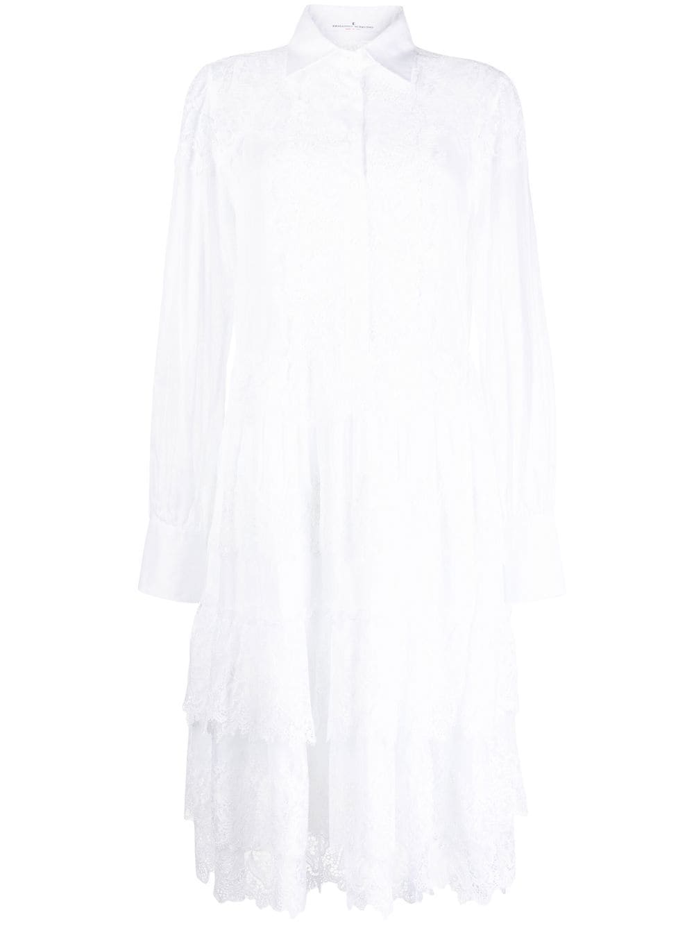 Ermanno Scervino Lace-detail Shirt Dress In White