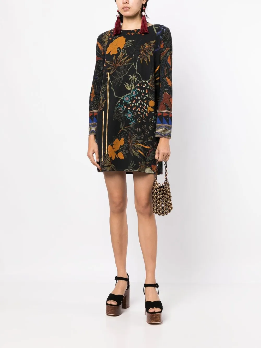 Etro Pre-Owned 2010 shiftjurk met abstracte print - Zwart