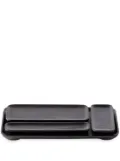 POLSPOTTEN Plankie wood set-of-three trays - Black