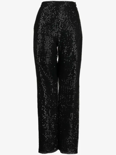 Saiid Kobeisy pantalones rectos bordados con lentejuelas