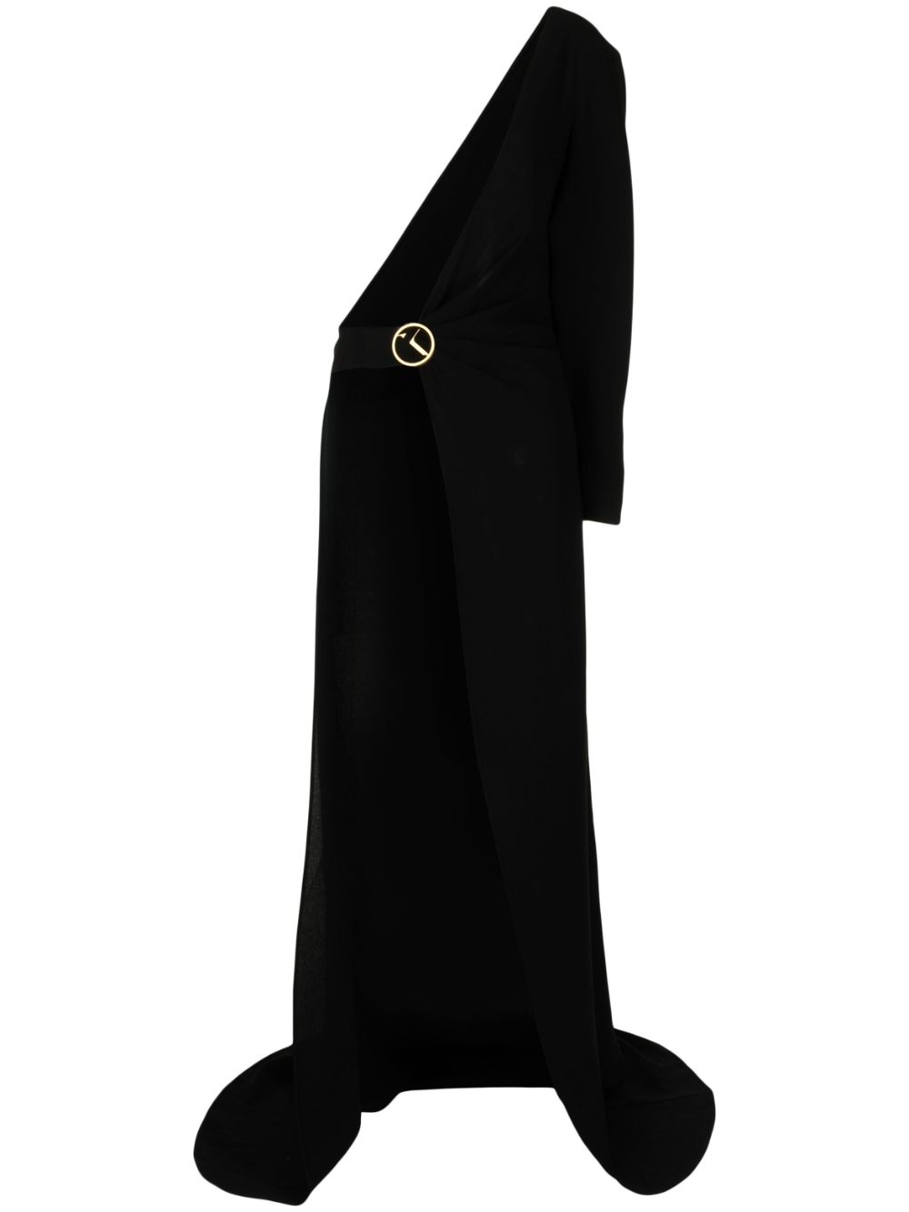 Saiid Kobeisy Logo-plaque Half-cape In Black