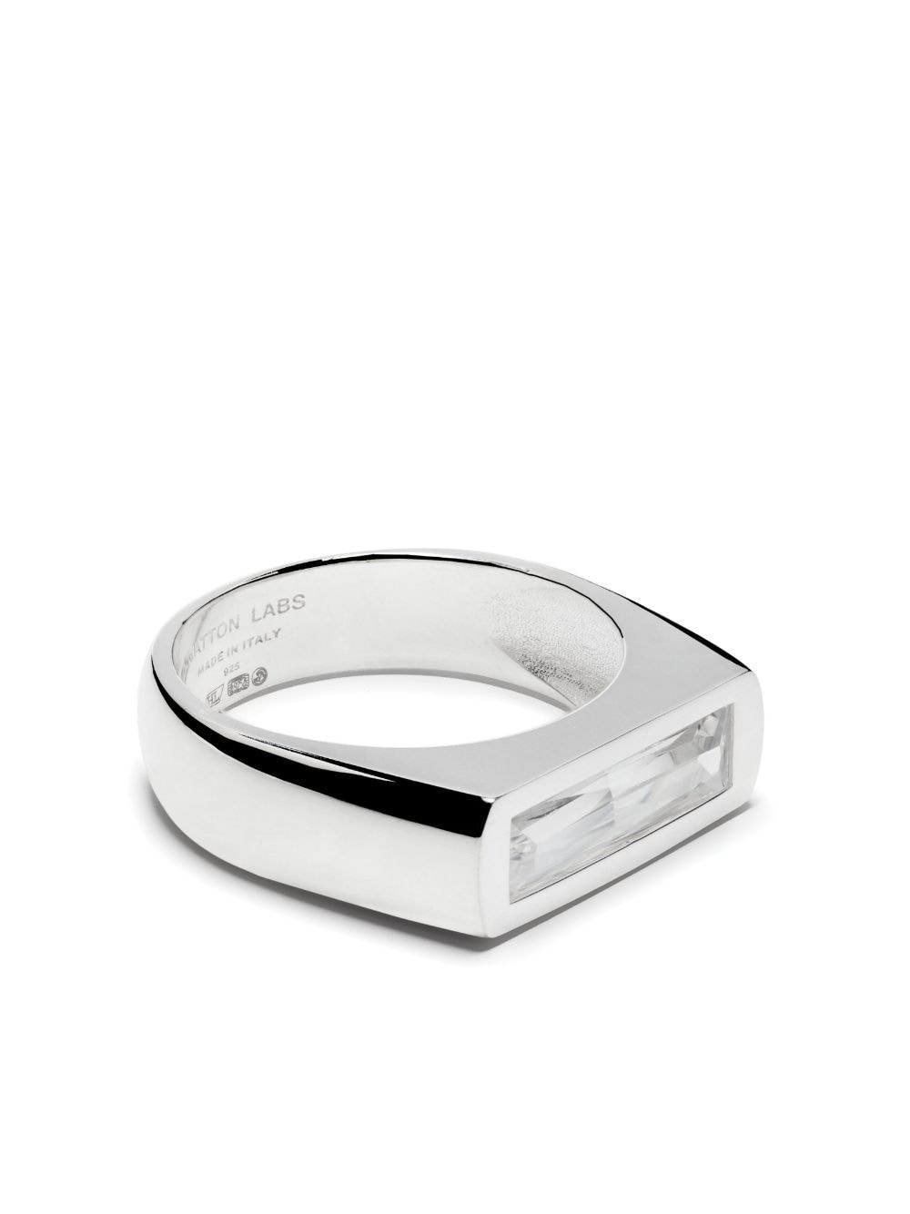 Shop Hatton Labs Baguette Crystal-embellished Ring In Silver