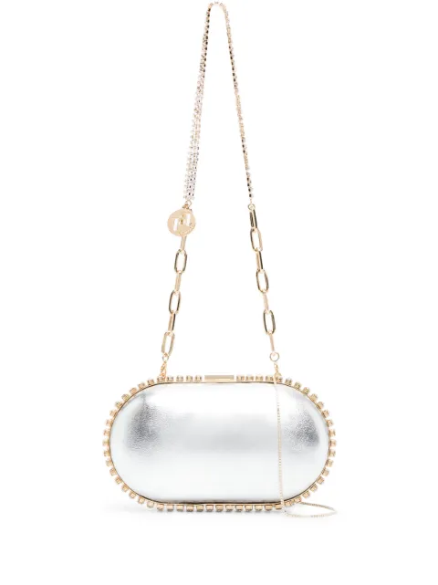 Rosantica Clio crystal-embellished leather clutch bag