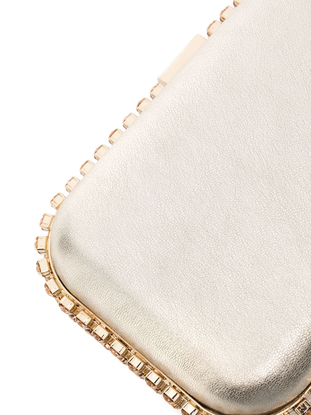 Shop Rosantica Clio Crystal-embellished Leather Clutch Bag In Gold
