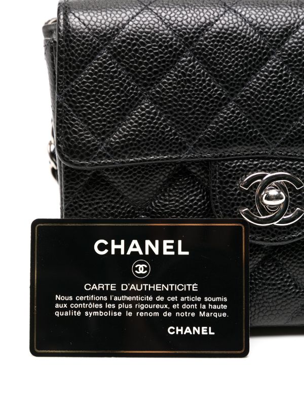 Chanel Pre-owned 2000 Mini Square Classic Flap Shoulder Bag - Black