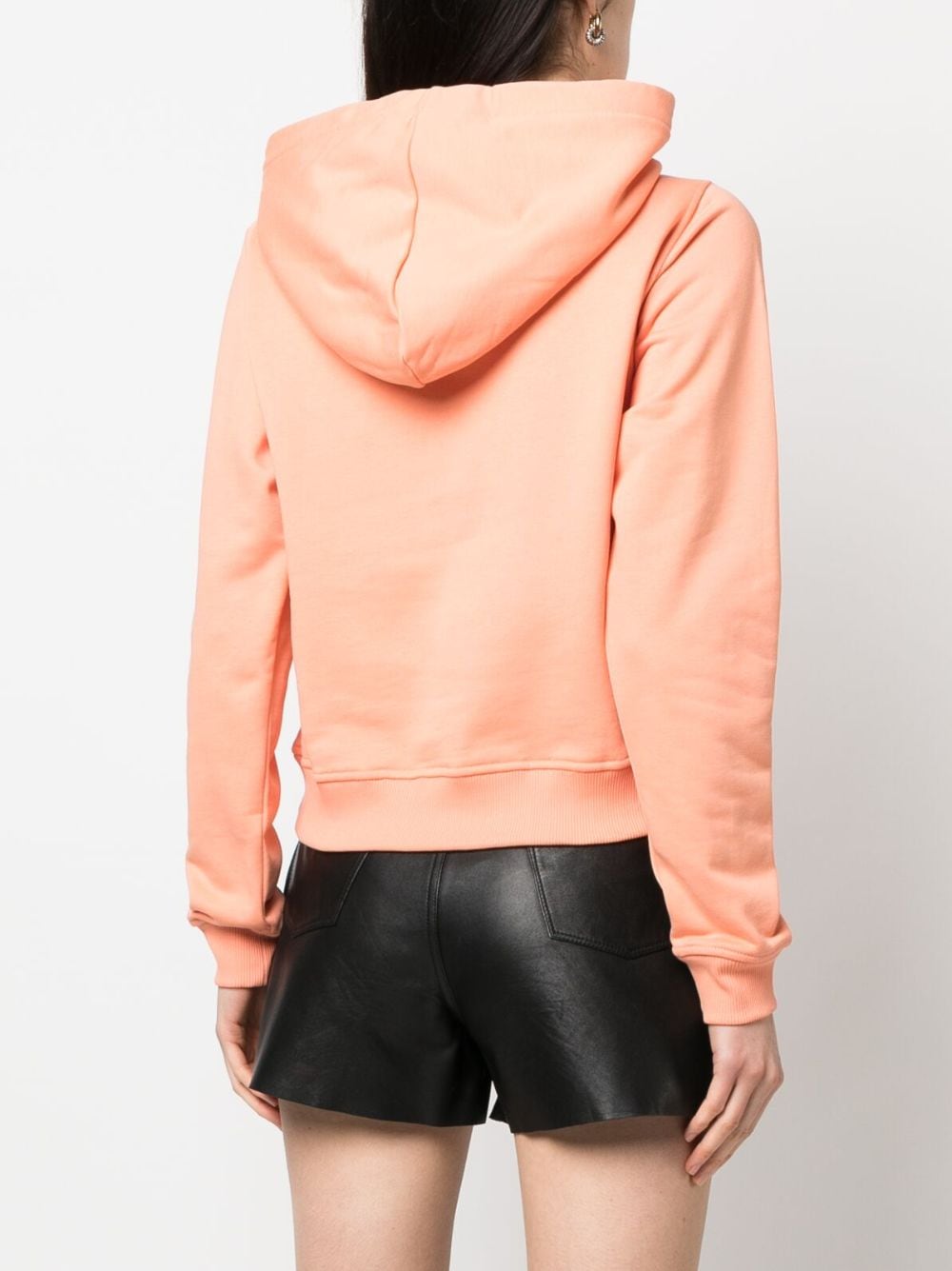 Shop Diesel Logo-patch Drawstring Hoodie In Orange