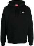 Diesel logo-patch cotton hoodie - Black