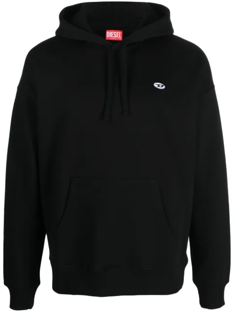 Diesel logo-patch cotton hoodie