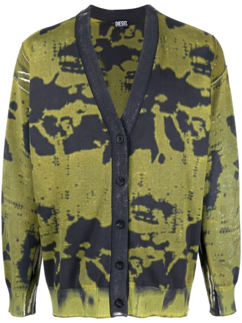 Diesel intarsia-knit pattern cardigan