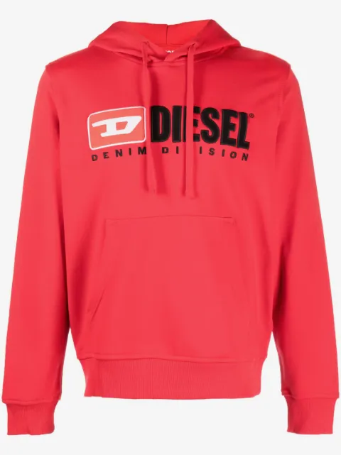 Diesel logo-patch cotton-blend hoodie