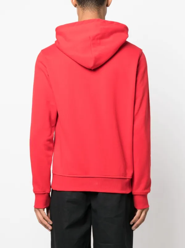 スウェット・トレーナー DIESEL HOODED COTTON SWEATSHIRT WITH LOGO PATCH Diesel logo-patch cotton-blend Hoodie | Red | FARFETCH