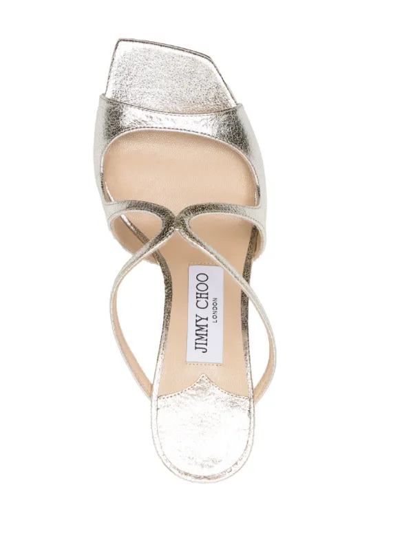 【関税込み】Jimmy Choo シルバー Anise 75 ミュール JIMMY CHOO】シルバー Anise 75 ミュール、