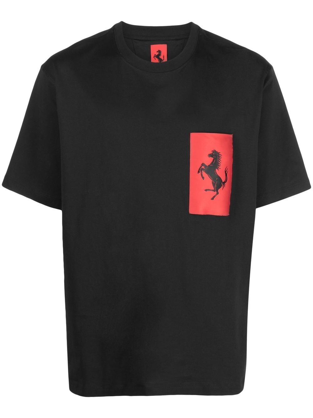 Shop Ferrari Logo-patch Crew Neck T-shirt In Black