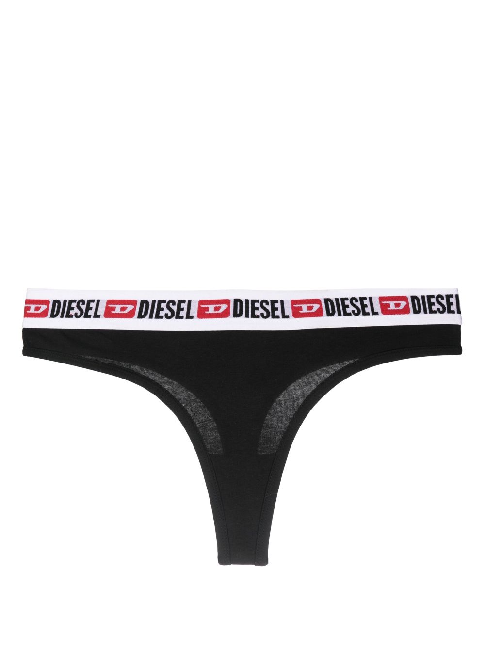 Diesel Three-pack Of Denim Division Thongs In Nero