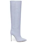 Paris Texas 105mm crocodile-effect knee-high boots - Blue