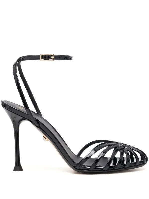 Black 2024 caged stilettos