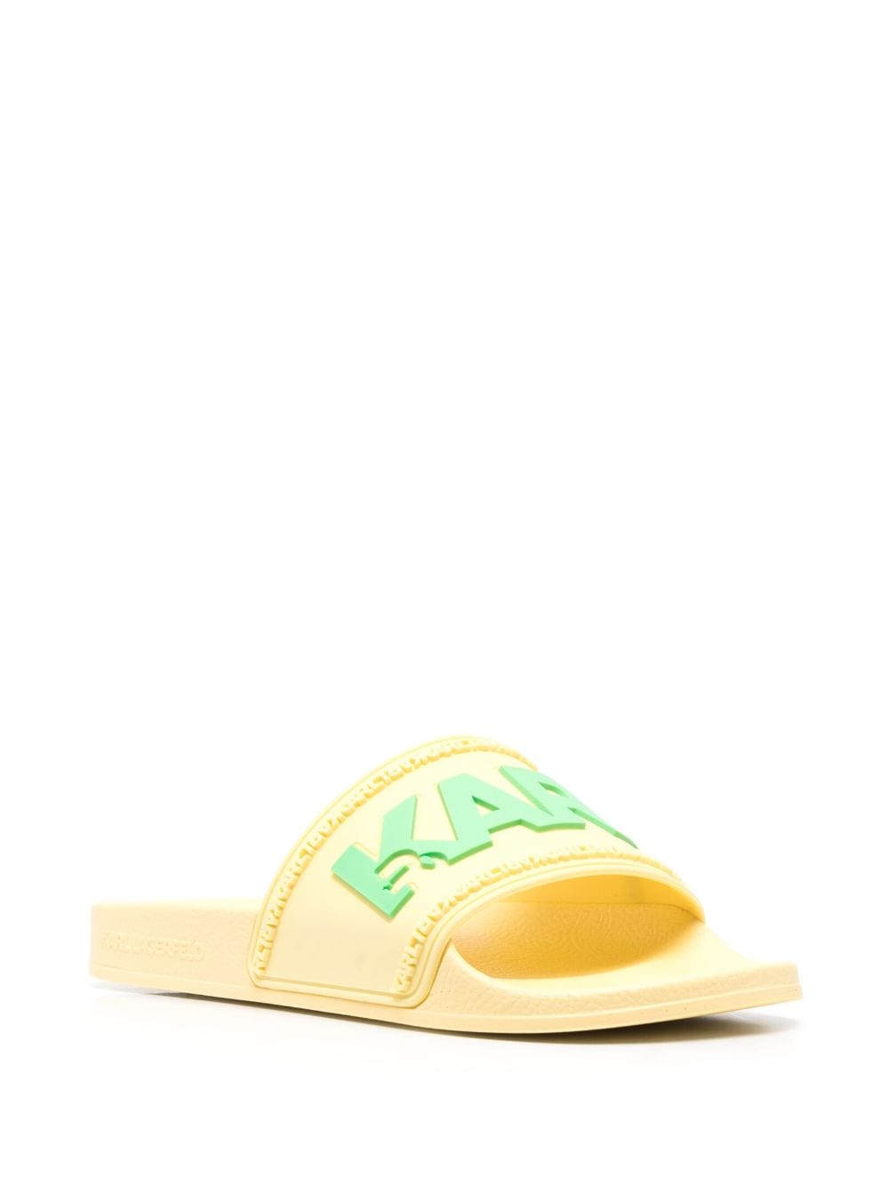 Shop Karl Lagerfeld Logo-embossed Slides In Gelb