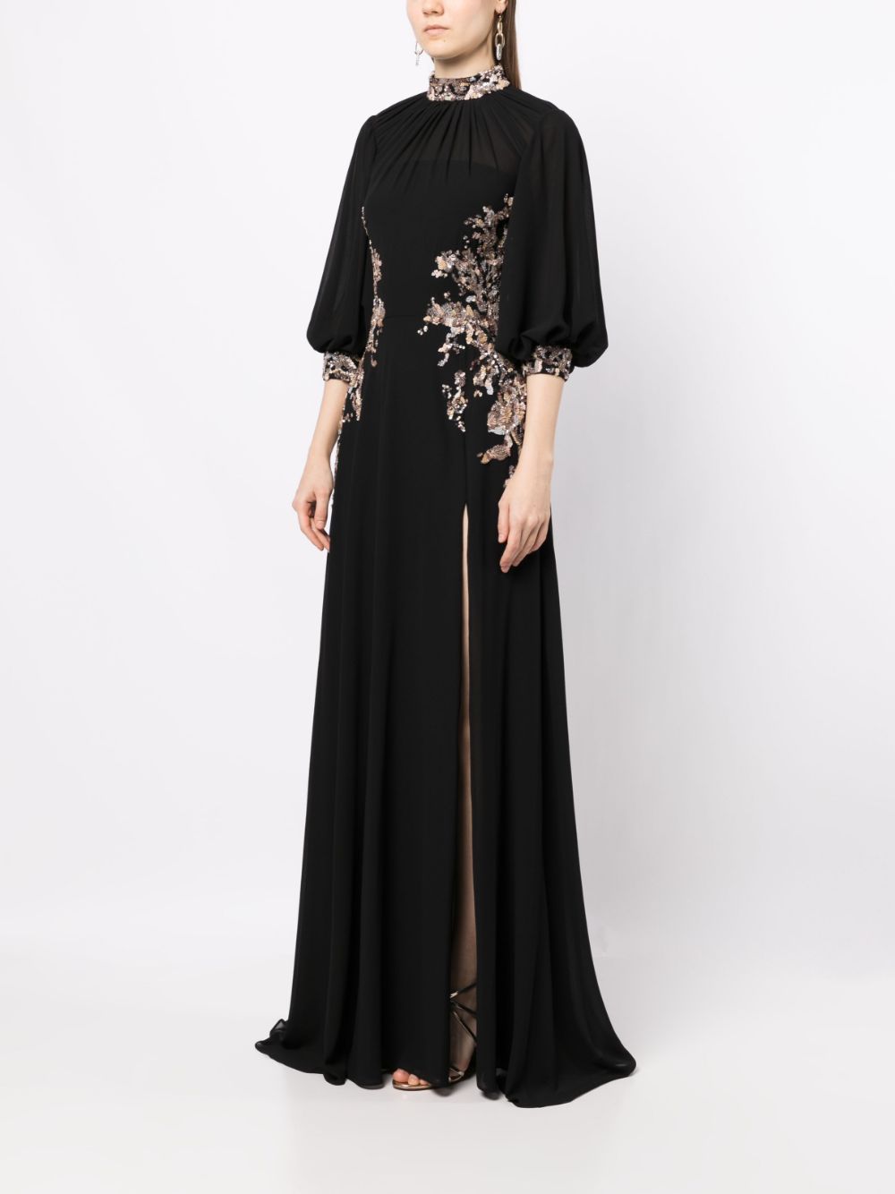 Shop Saiid Kobeisy Sequin-embellishment Long Dress In Black