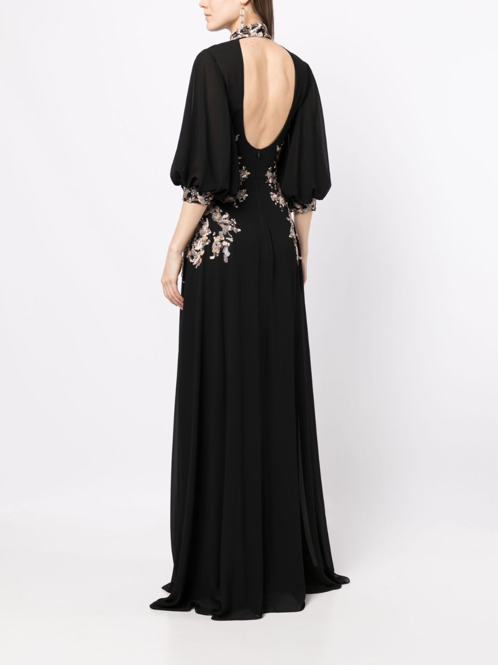 Shop Saiid Kobeisy Sequin-embellishment Long Dress In Black