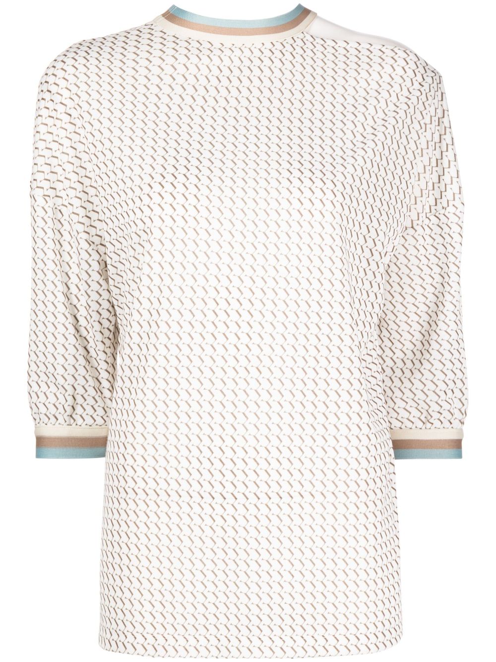 Saiid Kobeisy graphic-print jersey-knit blouse - White