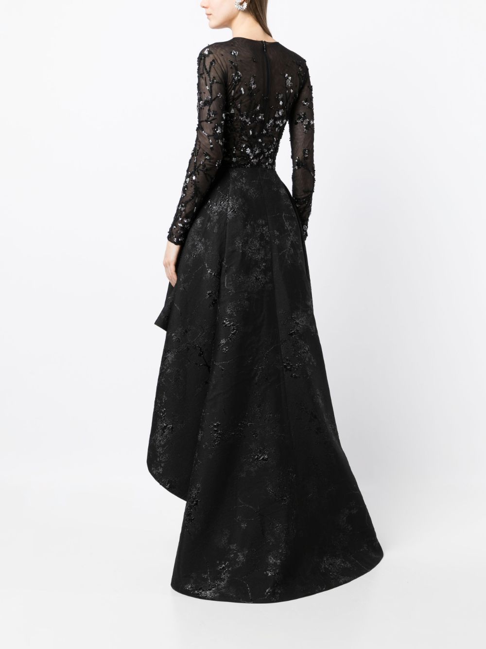 Shop Saiid Kobeisy Brocade Beaded Dress In Black