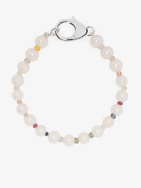 Hatton Labs rainbow bead-embellished pearl bracelet