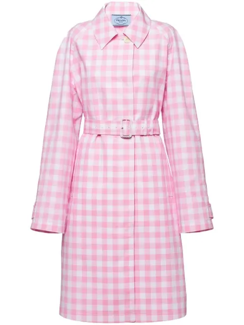 Prada single-breasted gingham check coat
