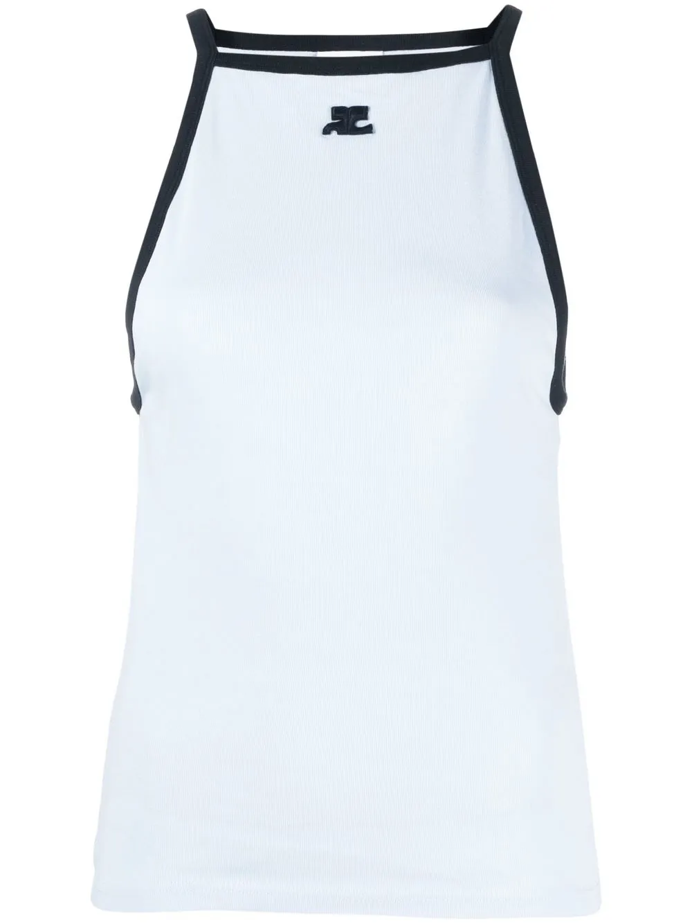 COURRÈGES EMBROIDERED-LOGO SLEEVELESS TOP