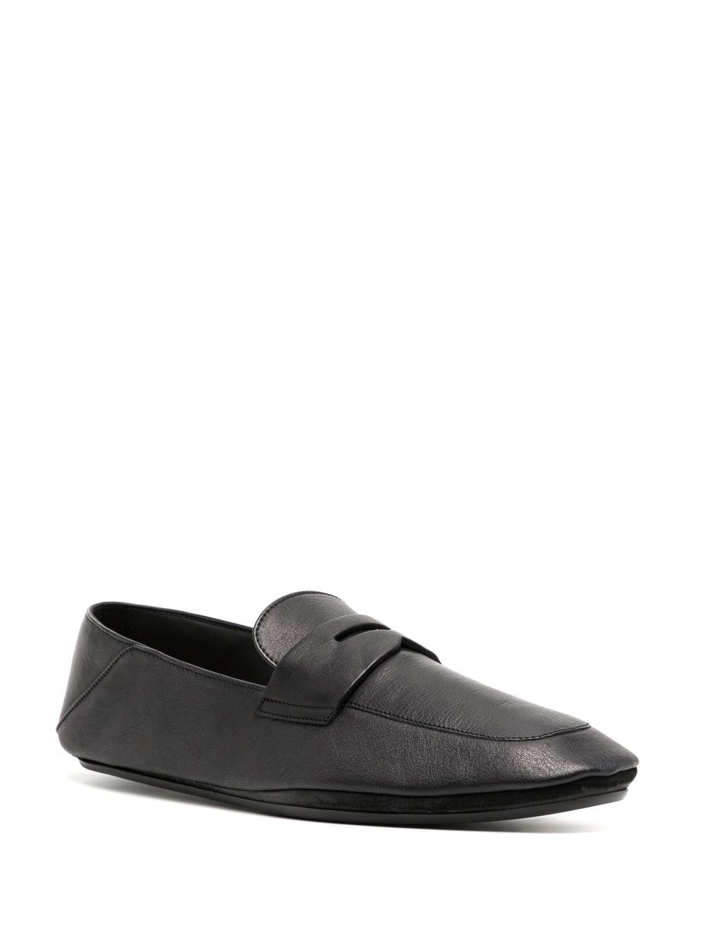 Shop Paul Smith Step Down Leather Loafers In Black