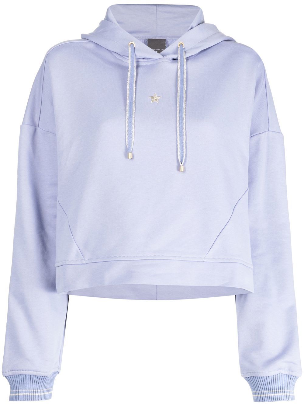 Shop Lorena Antoniazzi Embroidered-motif White Hoodie In Blue