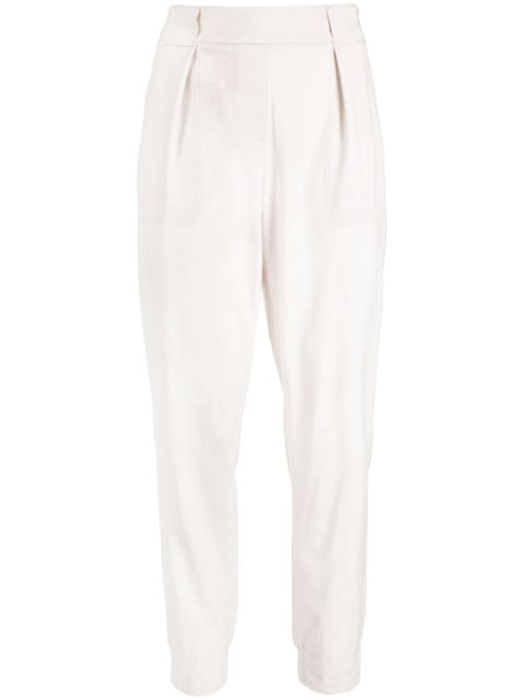 Lorena Antoniazzi creased ribbed-band tapered trousers