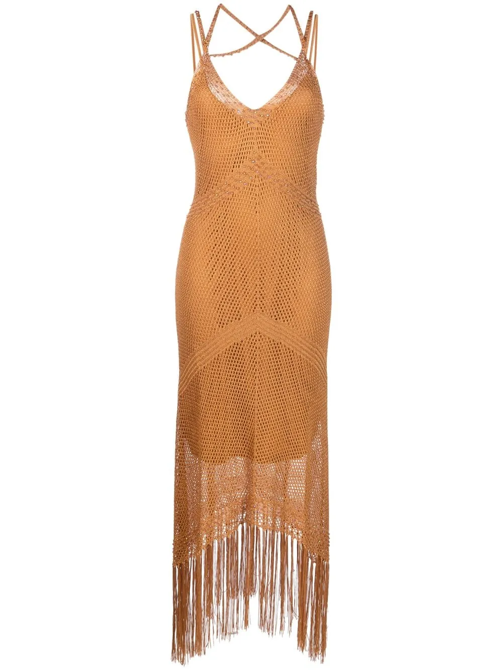 TWINSET vestido midi con diseño tejido | marrón | Image 1