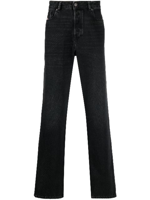 Diesel logo-patch straight-leg jeans Men