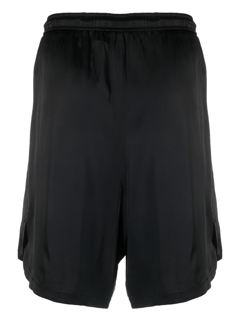 Shop Laneus Elasticated-waistband Cotton Shorts In Black