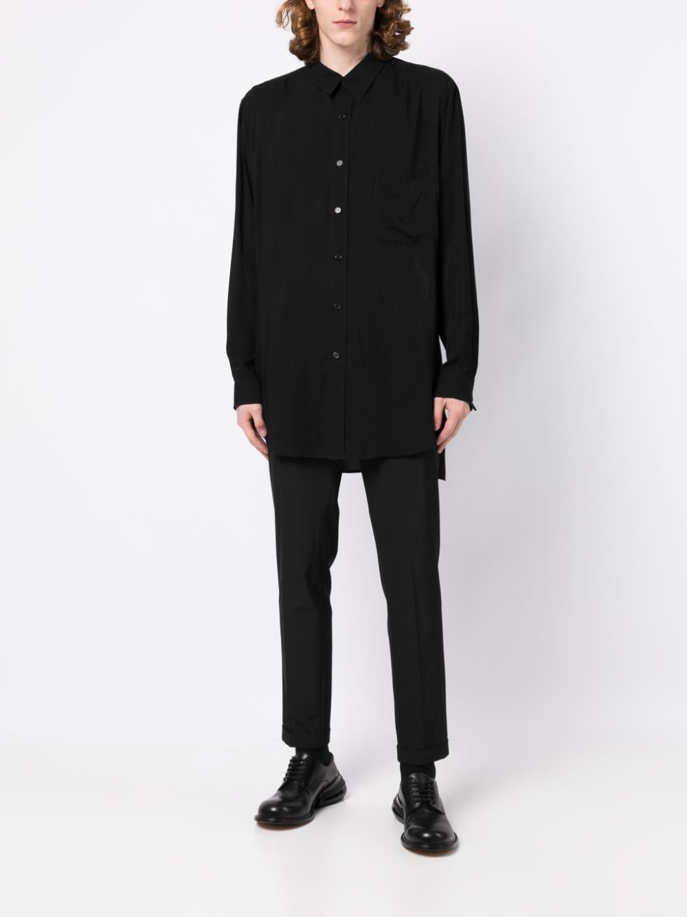 Yohji Yamamoto Asura-pattern long-sleeve Shirt - Farfetch