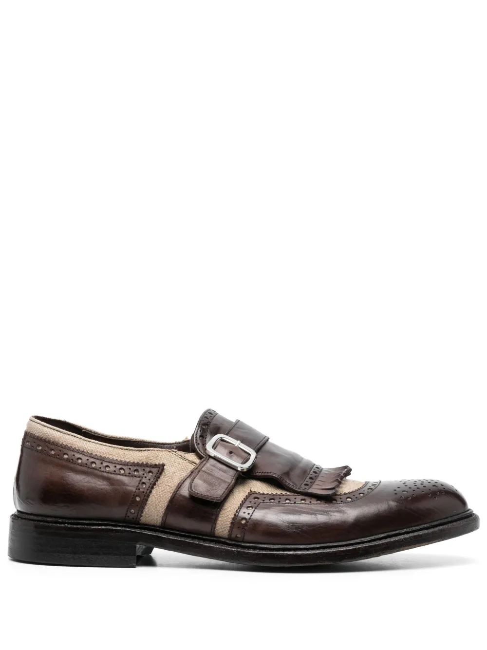 Cenere GB fringe-detail panelled brogues
