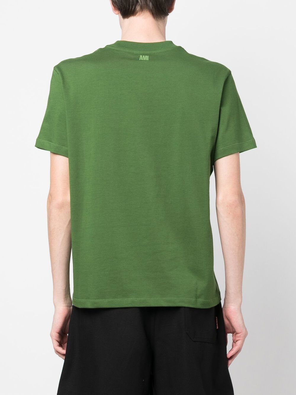 Shop Ami Alexandre Mattiussi Ami De Coeur Tonal T-shirt In Green