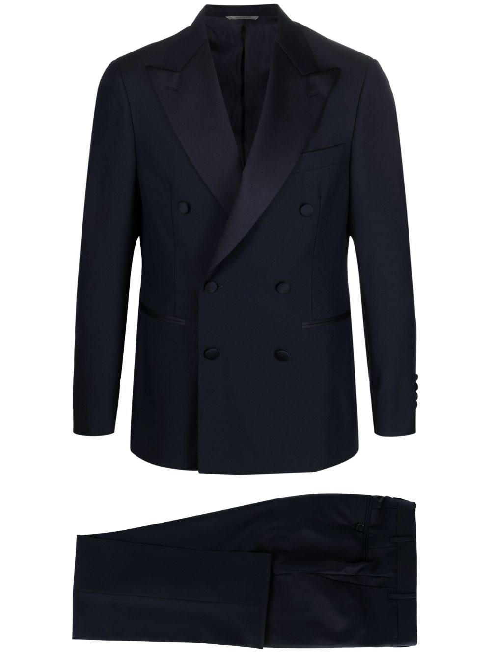 double-breasted wool suit