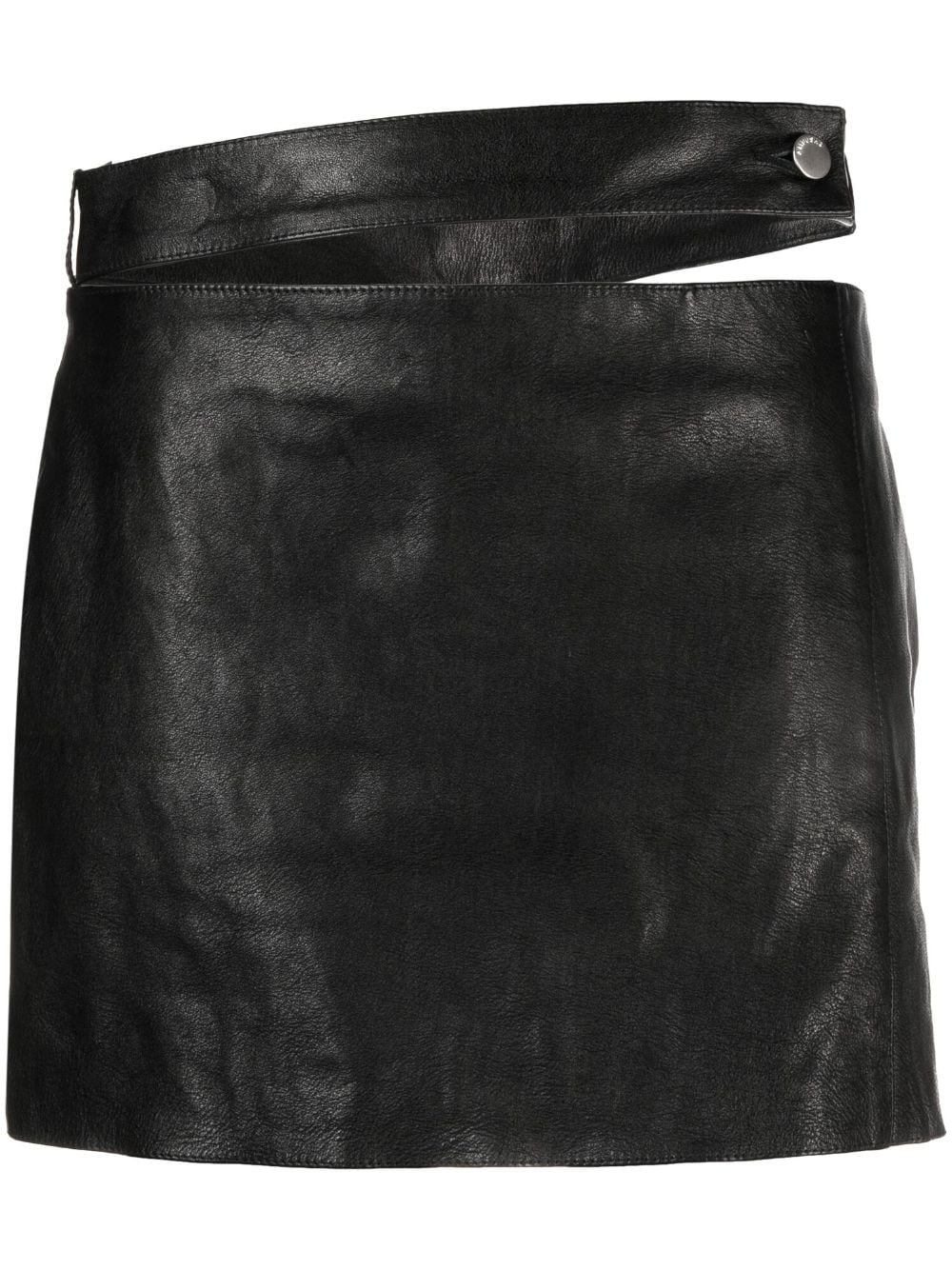 Ambush Low-rise Leather Miniskirt In Black