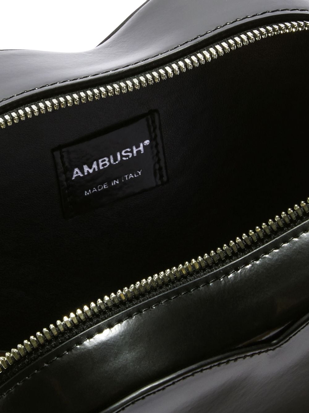 Shop Ambush Heart Crossbody Leather Bag In Black