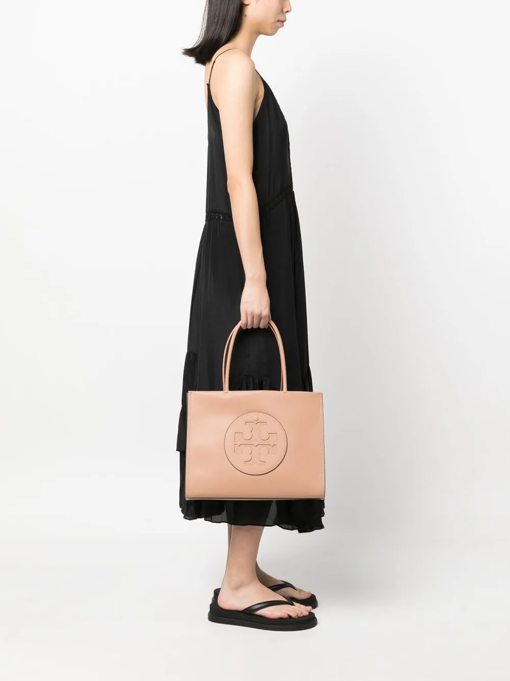 Tory Burch Mini-tas met logopatch - Beige