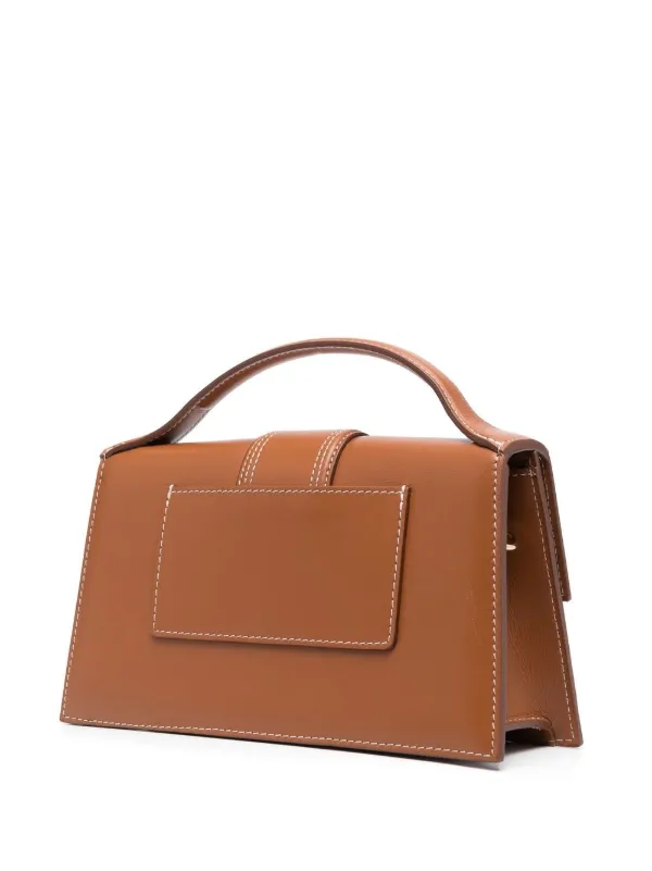 ジャックムス Le Grand Bambino ブラウンレザーバッグ Jacquemus Le Grand Bambino Tote Bag | Brown | FARFETCH CA